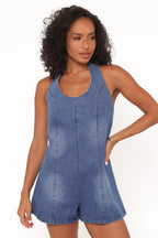 Paityn Dark Wash Denim Romper - view 2