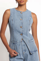 Almana Medium Blue Denim Short Set - view 2
