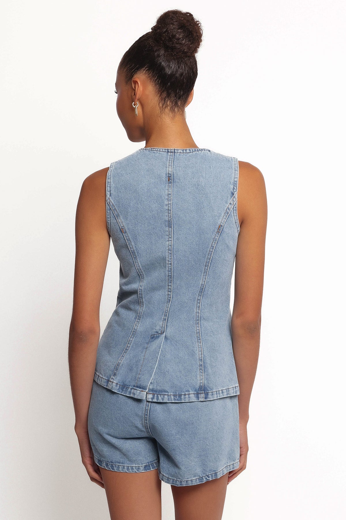 Almana Medium Blue Denim Short Set - view 4