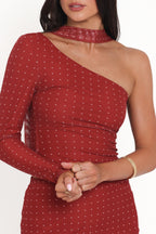 Hollie Red Polka Dot Mesh Skirt Set - view 6