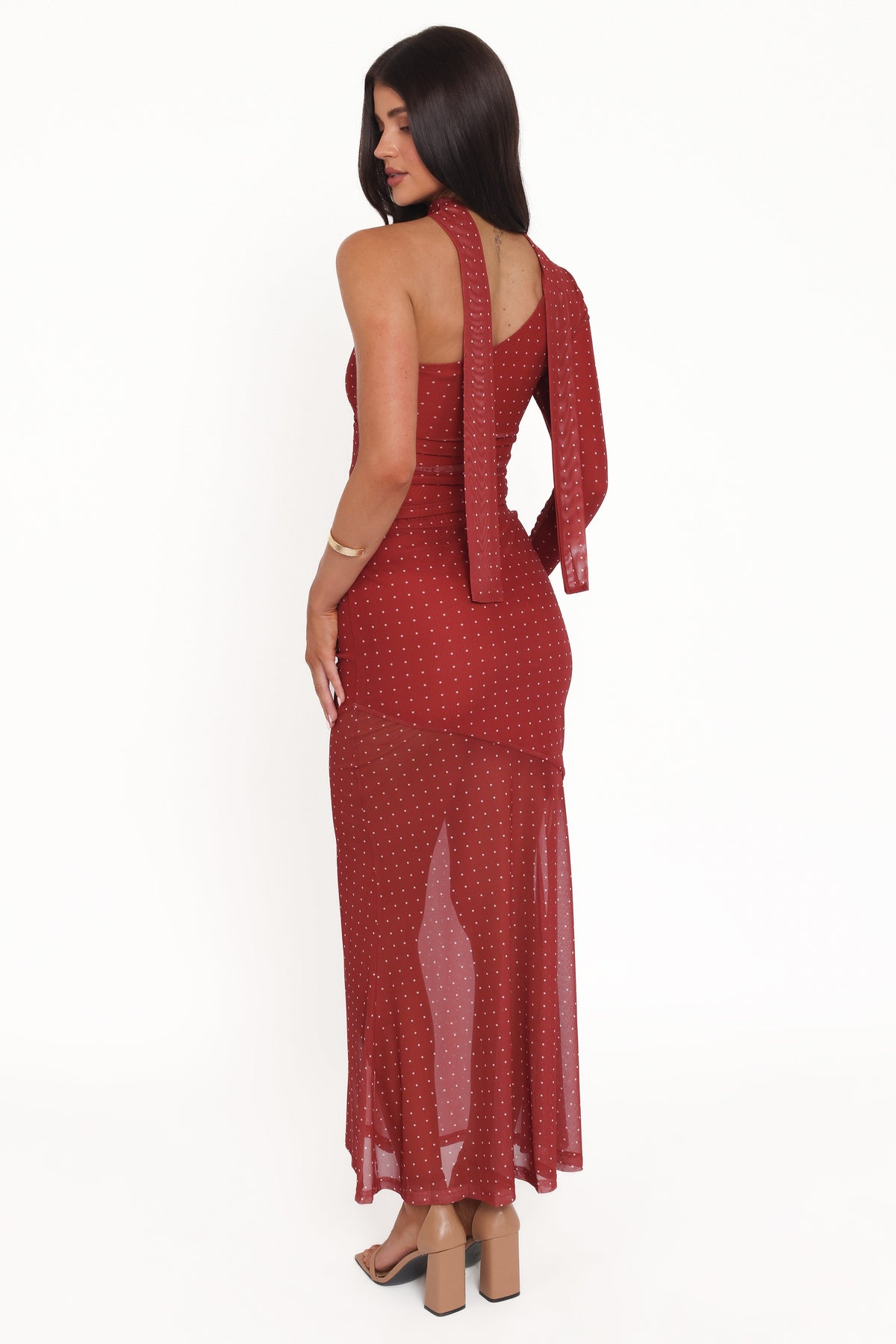 Hollie Red Polka Dot Mesh Skirt Set - view 5