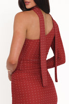 Hollie Red Polka Dot Mesh Skirt Set - view 3