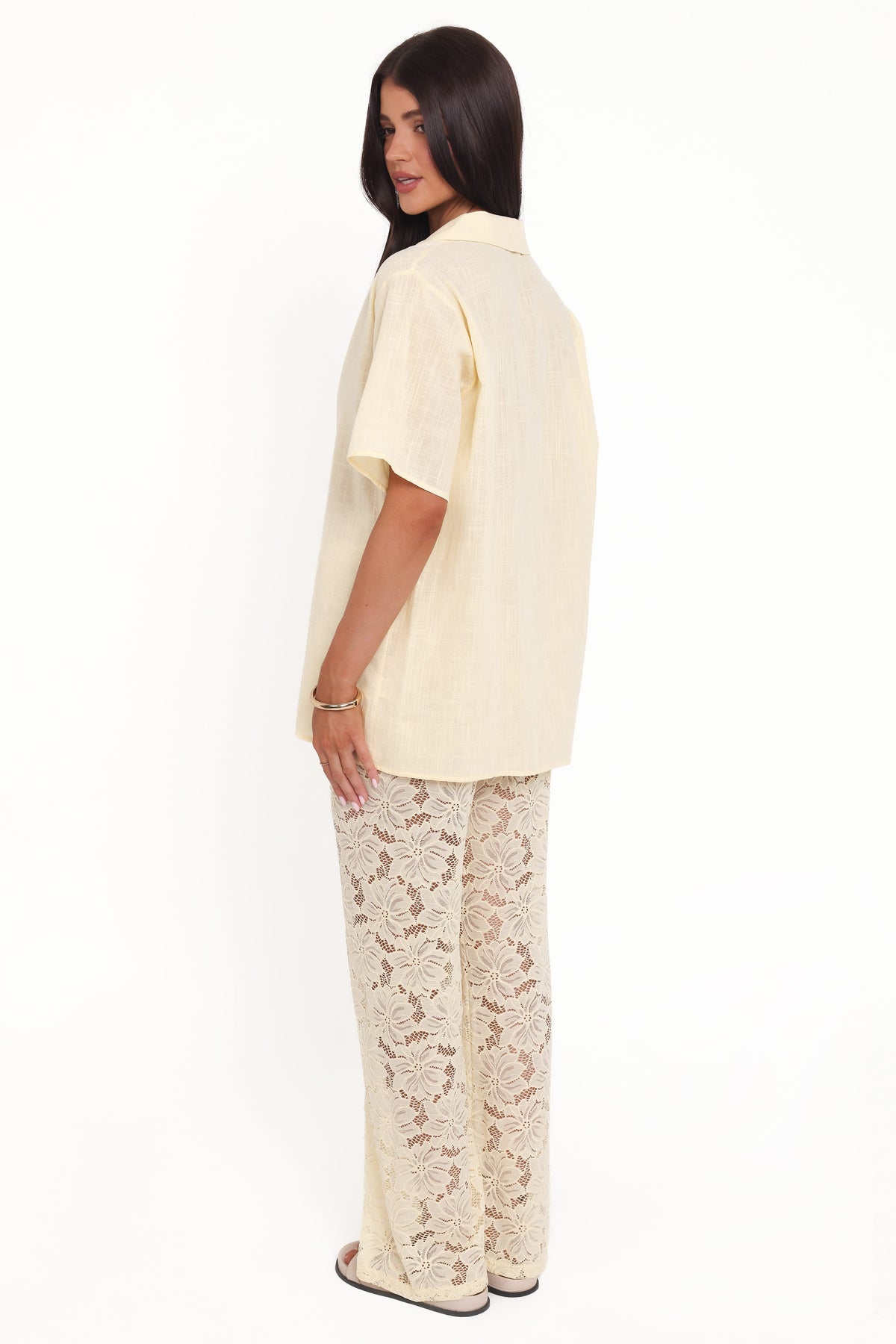 Mindy Yellow Lace Pant Set - view 4
