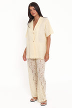 Mindy Yellow Lace Pant Set - view 3