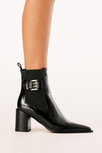 Sevara Black Crinkle Patent Booties - view 2