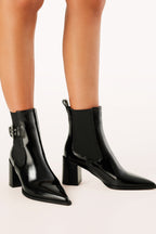 Sevara Black Crinkle Patent Booties - view 3
