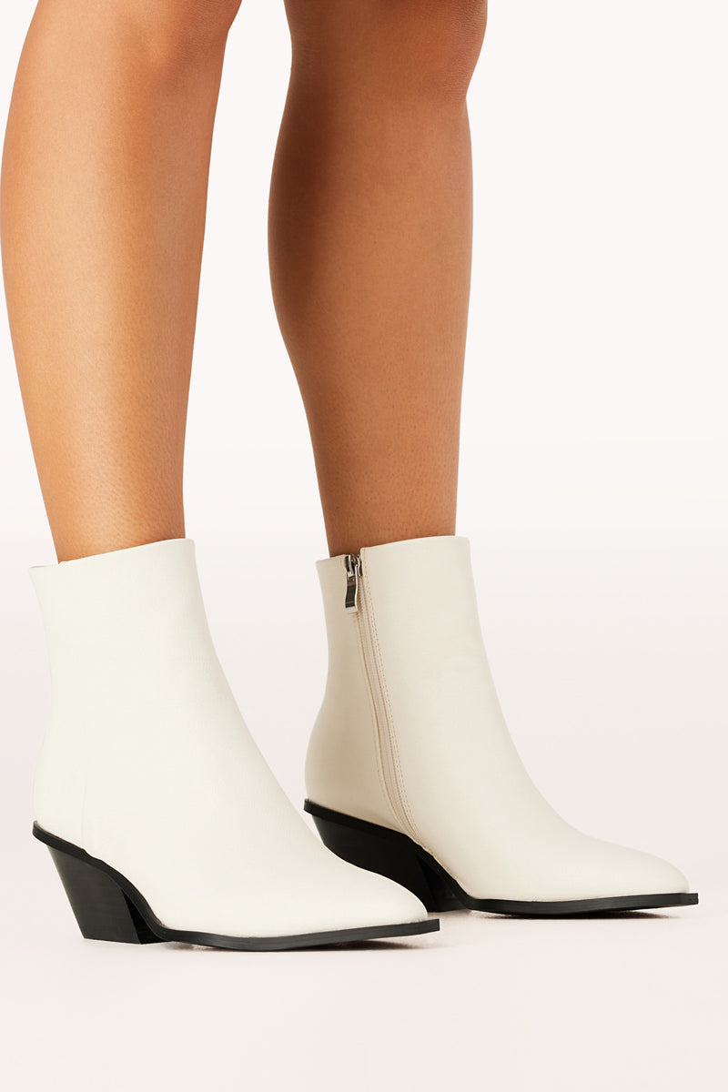 Unison Bone Pointed Toe Block Heel Booties - view 1
