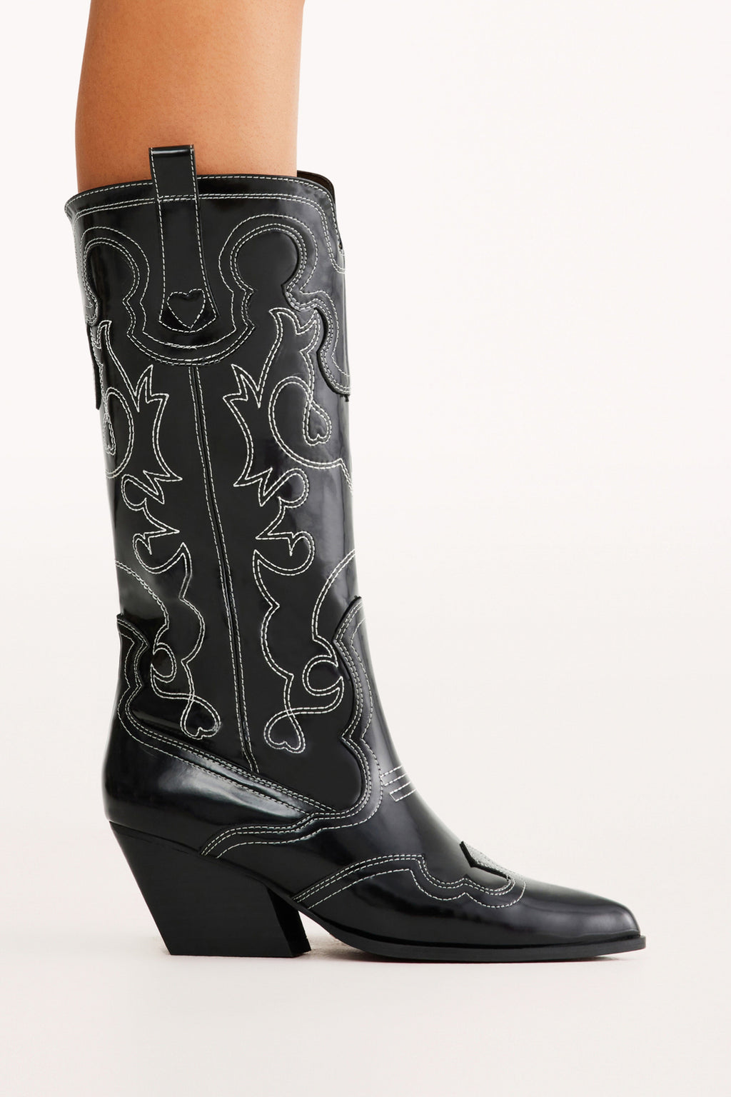 Zaine Black Shine Pointed Toe Boot - view 2