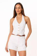 Abrand Denim Vest in Porcelain Wash - view 4