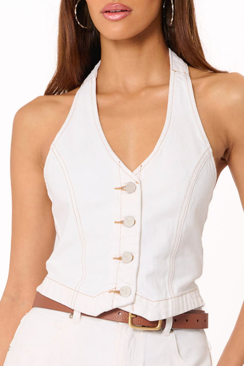 Abrand Denim Vest in Porcelain Wash - view 1