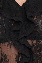 Adhanna Black Cotton Lace Top - view 6