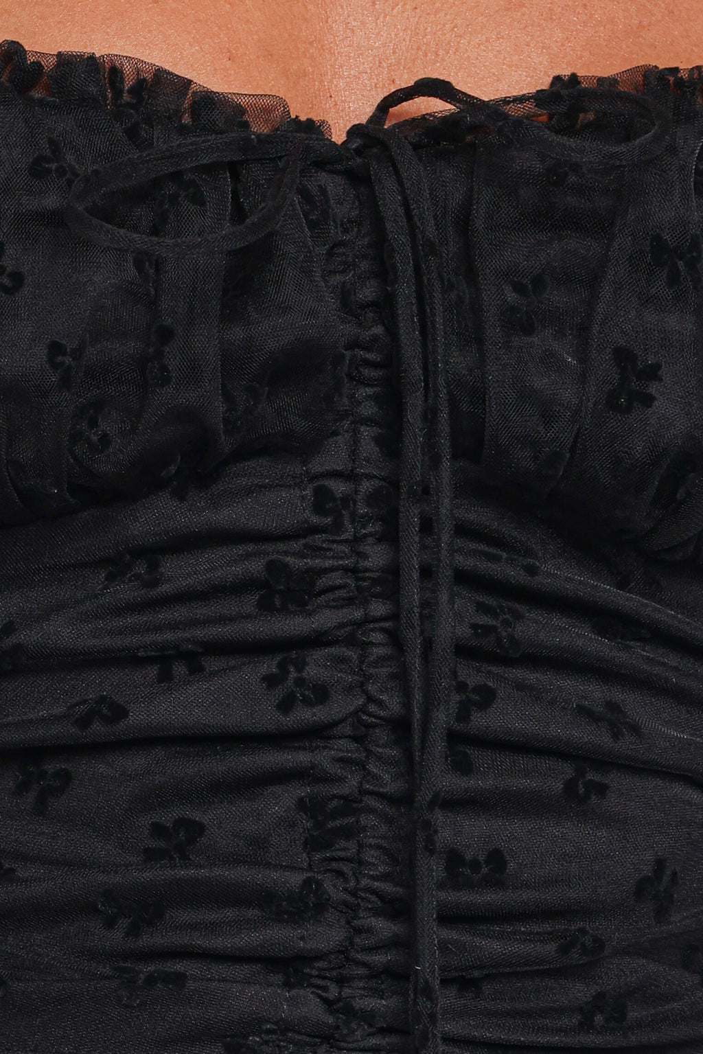 Aster Black Off Shoulder Mesh Top - view 7