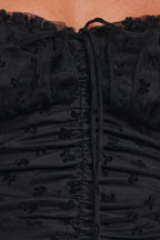 Aster Black Off Shoulder Mesh Top - view 7