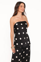 Belinda Black and Cream Strapless Top - view 2