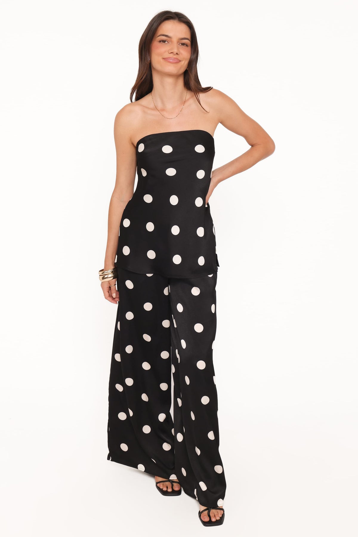 Belinda Black and Cream Strapless Top - view 6