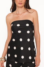 Belinda Black and Cream Strapless Top - view 3