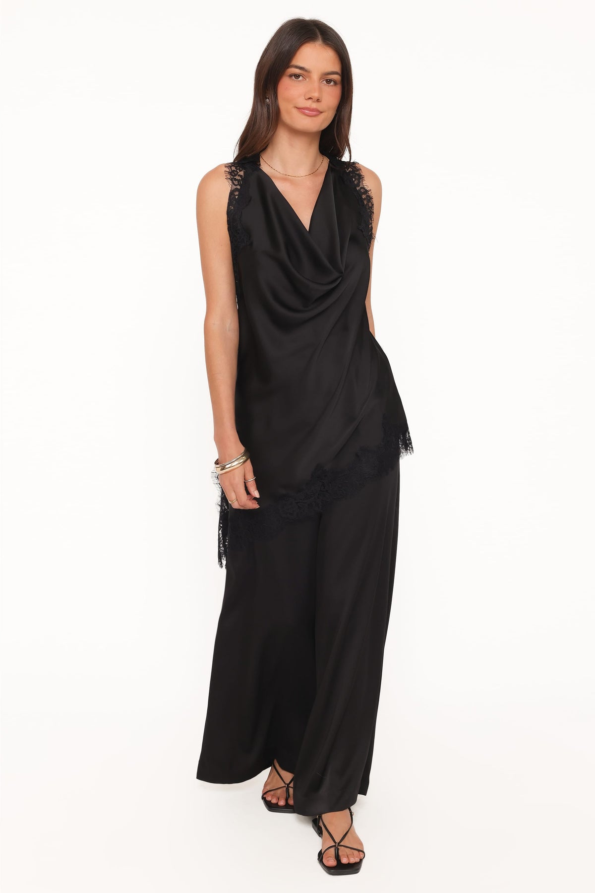 Jocelyn Black Clara Asymmetrical Lace Top - view 5