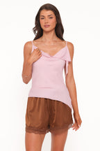 Devon Lavender Satin Cowl Neck Top - view 1