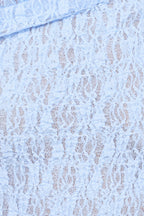 Faeriel Blue Off Shoulder Lace Knit Top - view 6