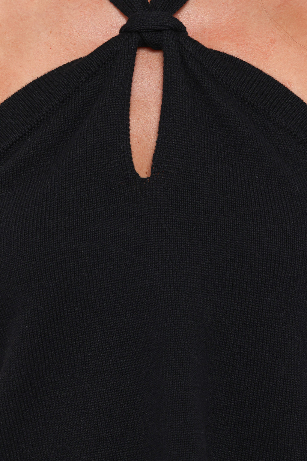 Haley Black Knit Halter Top - view 7