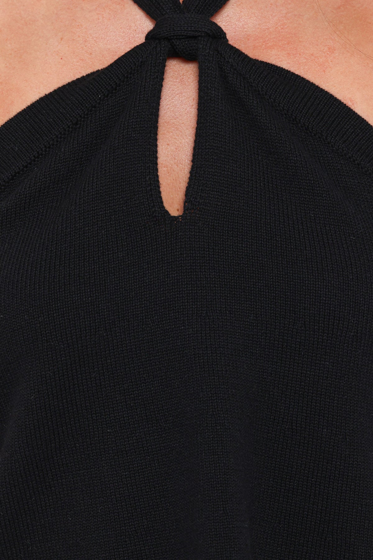 Haley Black Knit Halter Top - view 7