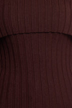 Inora Chocolate Off Shoulder Knit Top - view 7