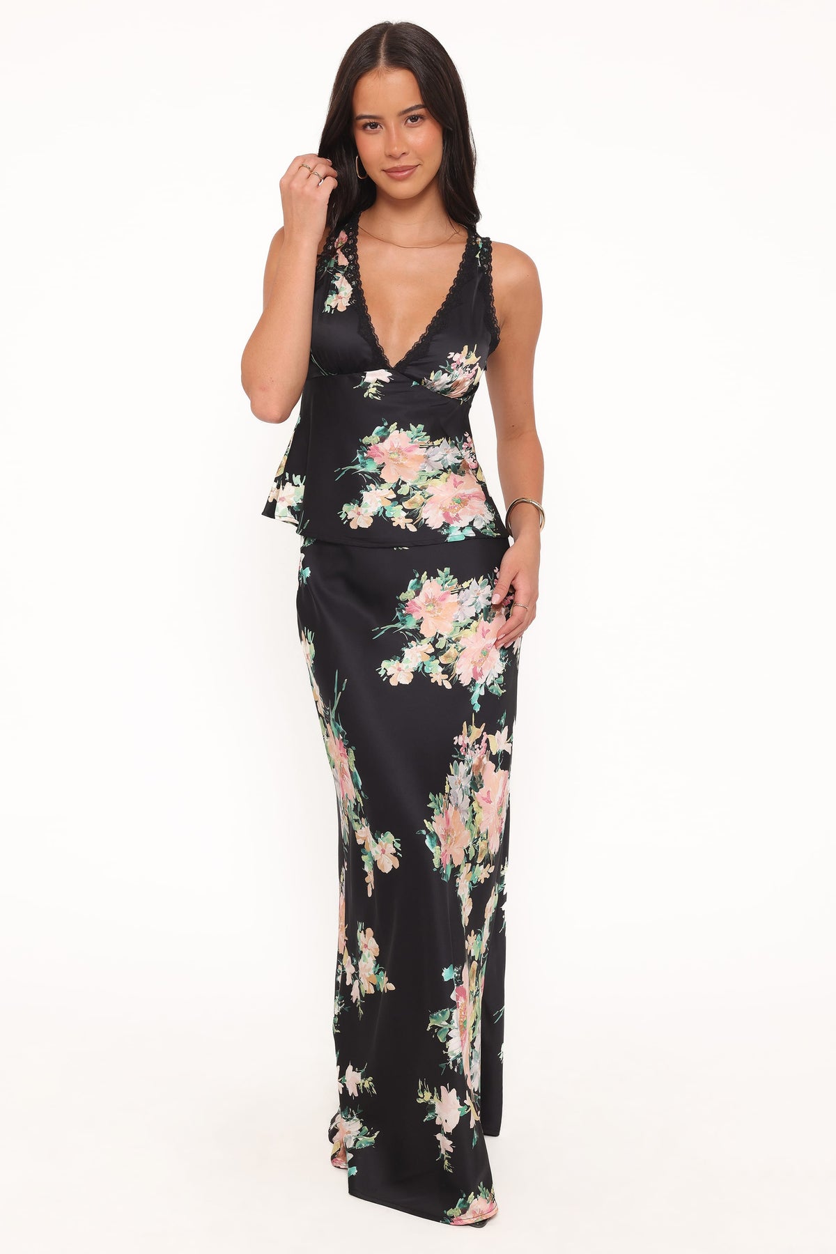 Kelso Black Floral Lace Top - view 2