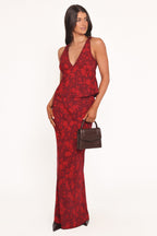Kelso Burgundy Floral V Neck Top - view 5