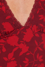 Kelso Burgundy Floral V Neck Top - view 6