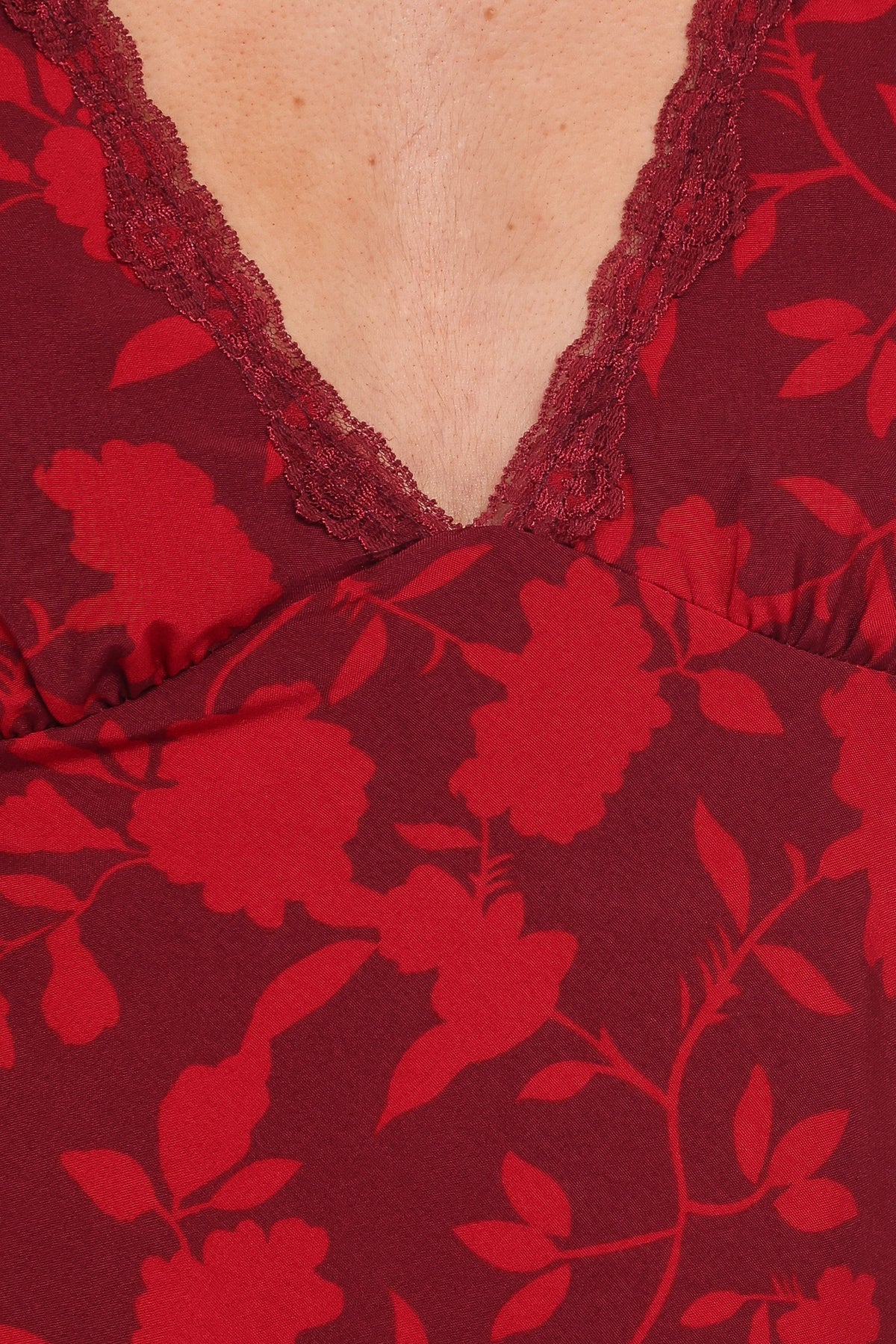 Kelso Burgundy Floral V Neck Top - view 6