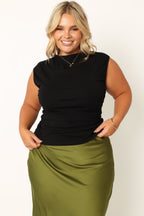 Nissa Black High Neck Sleeveless Top - view 5