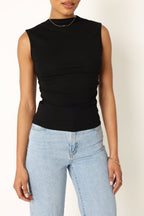 Nissa Black High Neck Sleeveless Top - view 10