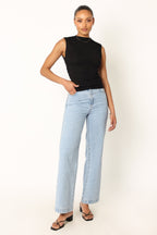 Nissa Black High Neck Sleeveless Top - view 9