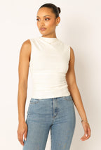 Nissa Off White High Neck Top - view 1
