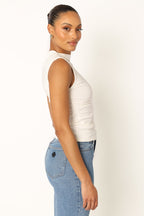 Nissa Off White High Neck Top - view 3
