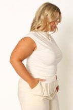 Nissa Off White High Neck Top - view 8