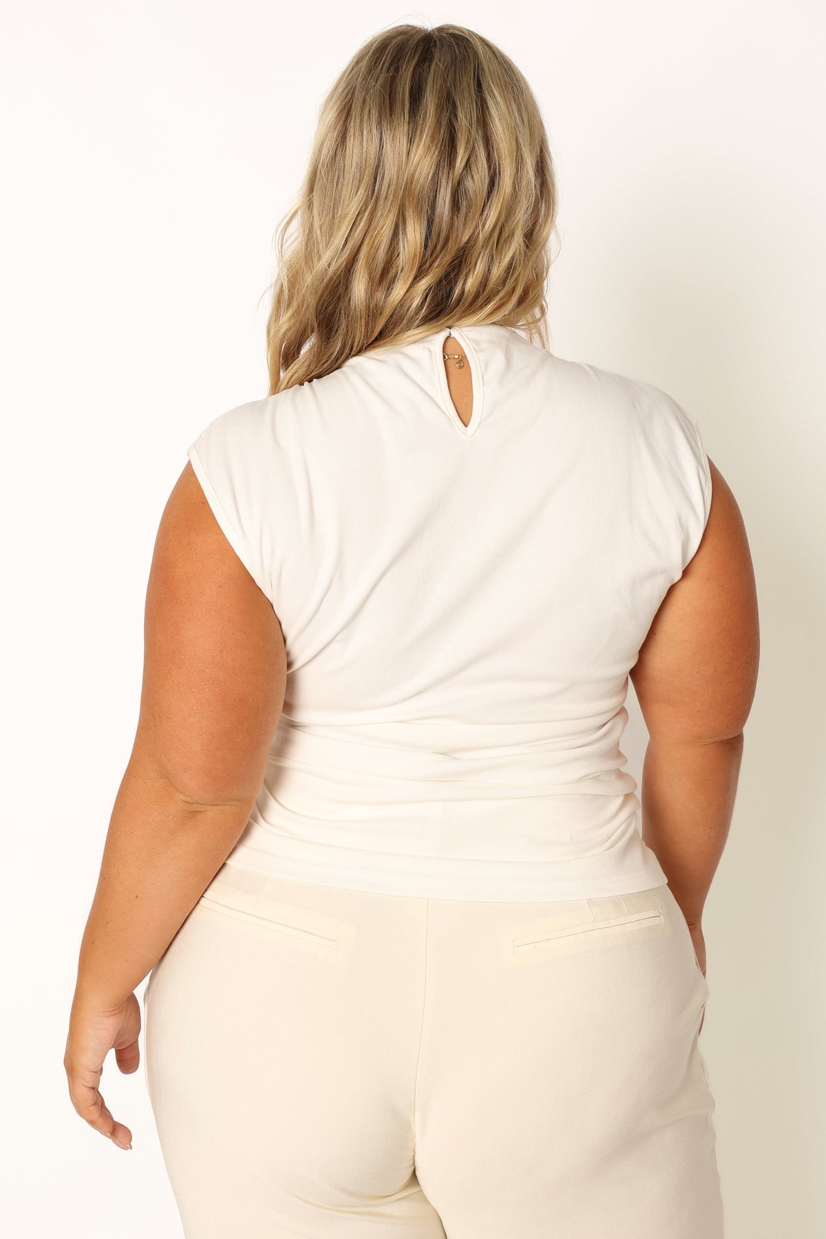 Nissa Off White High Neck Top - view 9