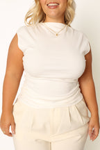 Nissa Off White High Neck Top - view 11