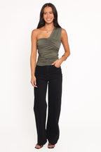 Phelps Olive One Shoulder Top - view 5