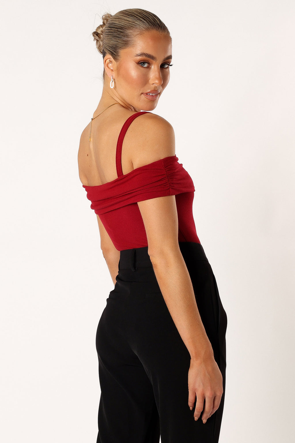 Ryder Wine Off Shoulder Everyday Bodysuit - view 4