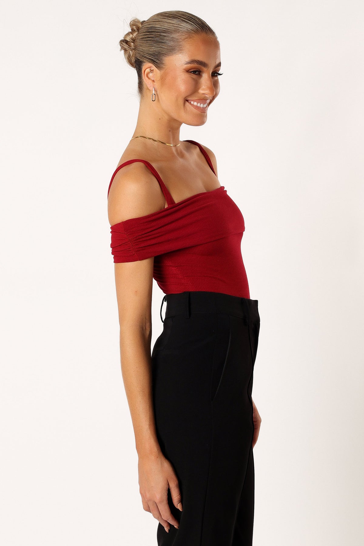 Ryder Wine Off Shoulder Everyday Bodysuit - view 6