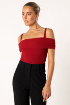Ryder Wine Off Shoulder Everyday Bodysuit - view 5