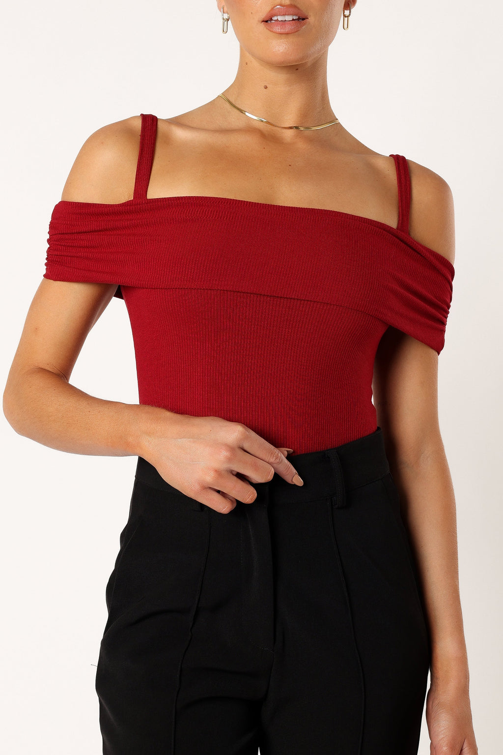 Ryder Wine Off Shoulder Everyday Bodysuit - view 1