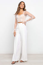 Varinka White Long Sleeve Ruffle Top - view 4