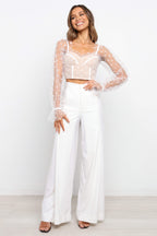 Varinka White Long Sleeve Ruffle Top - view 6
