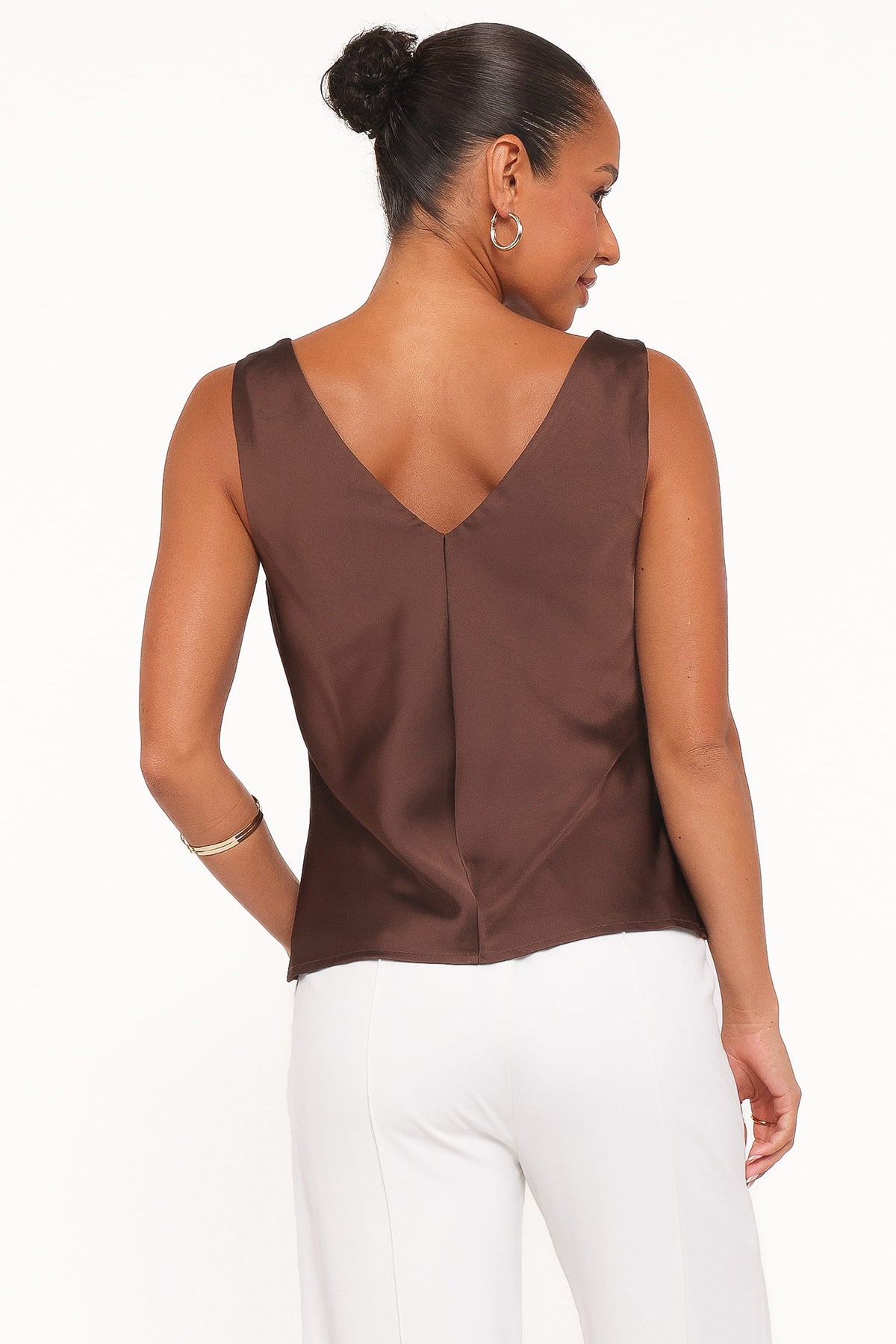 Vinita Chocolate Cowl Neck Sleeveless Top - view 4