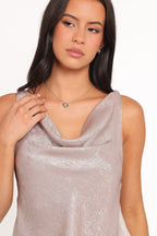 Vita Champagne Cowl Neck Cami Top - view 5