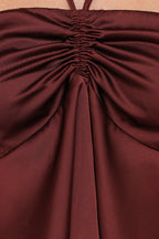 Vita Brown Satin Halter Top - view 7