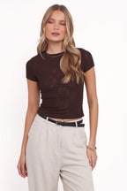 Vivian Brown Everyday Mesh Tee - view 1