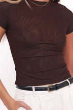 Vivian Brown Everyday Mesh Tee - view 5
